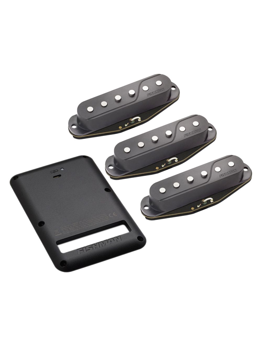 Fishman Fluence Loaded Pickguard 3 Strat Pickups BLK PRF-STR-BPG + Rechargeable Battery Pack