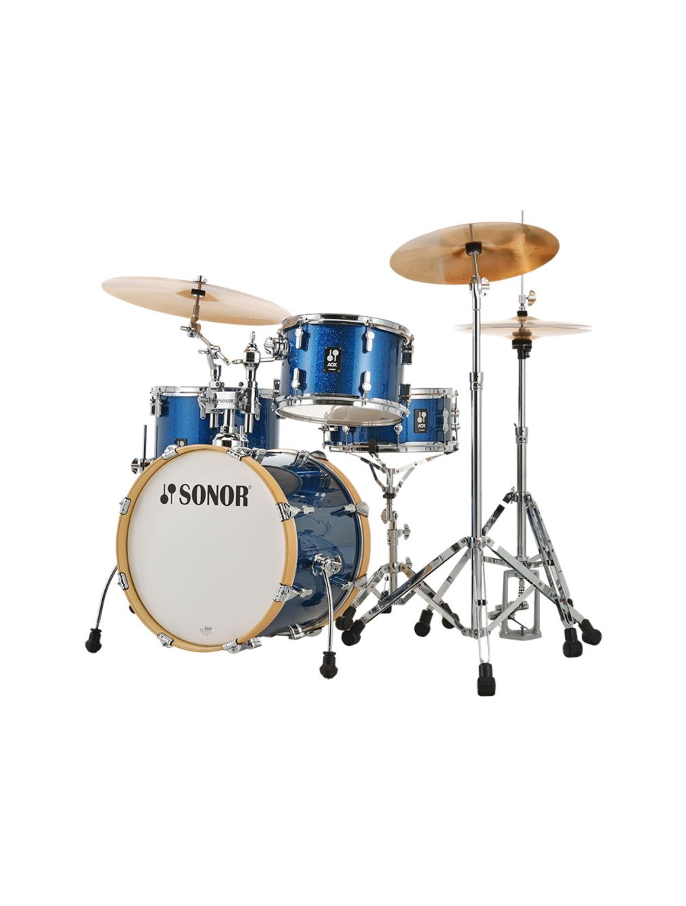 Sonor AQX Jazz 4-pc Shell Pack w/ 18" Kick - Blue Ocean Sparkle - Open Box