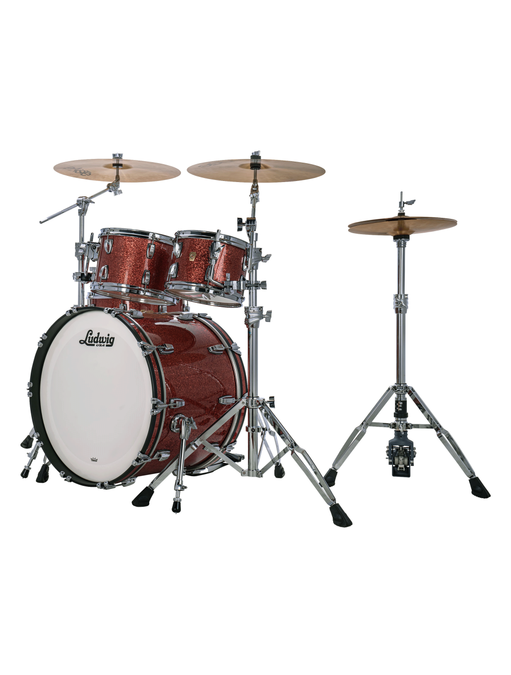 Ludwig Classic Maple Studio 4-pc Shell Pack w/22" Kick - Hybrid Copper Sparkle