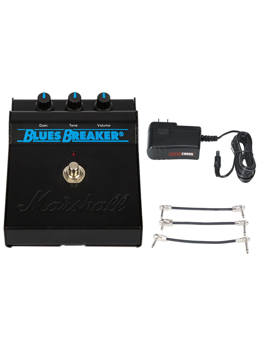 Marshall Blues Breaker Reissue Pedal + Gator 9V Power Combo & 3 Patch Cables