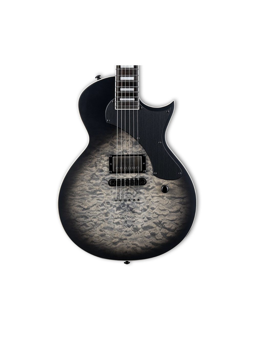 ESP LTD EC-01FT QM Electric Guitar - Charcoal Burst Satin Teardrop - B-Stock