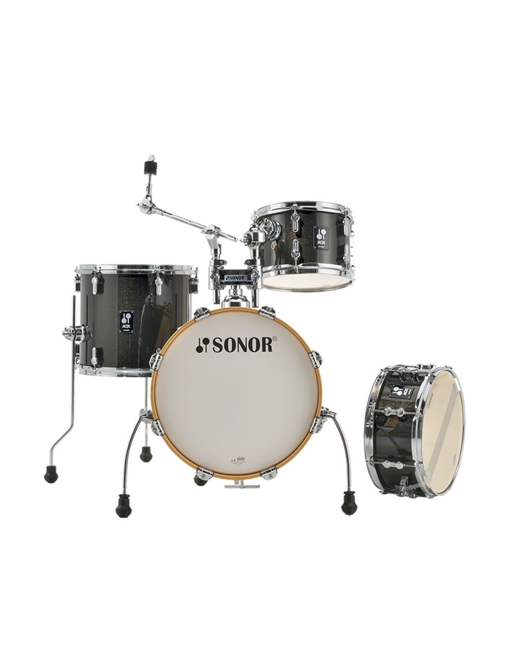 Sonor AQX Jungle 4-pc Shell Pack w/ 16" Kick - Black Midnight Sparkle