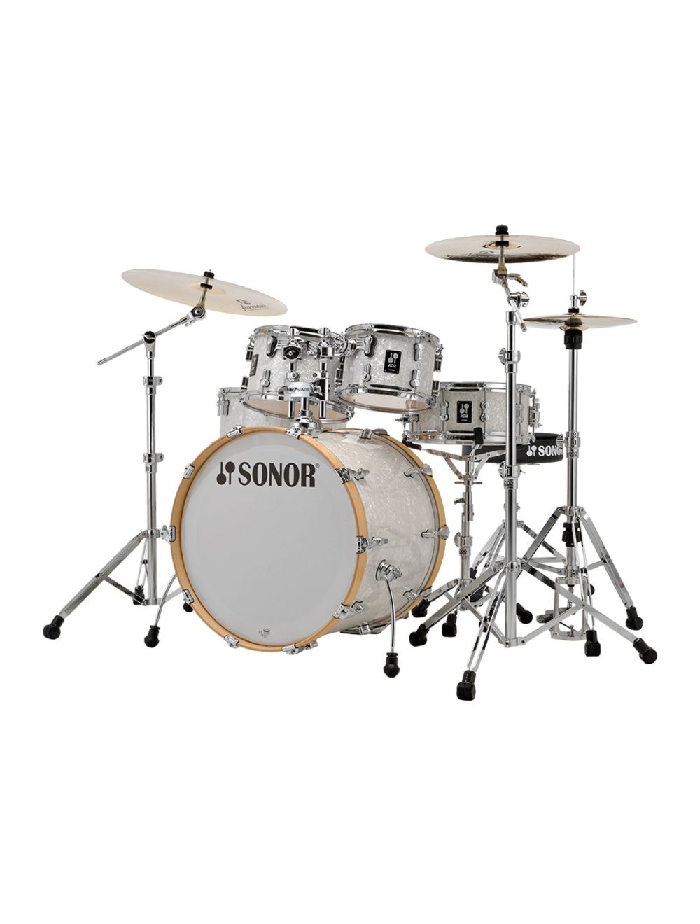 Sonor AQ2 Maple Stage 5-pc Shell Pack w/ 22" Kick - White Marine Pearl - Open Box