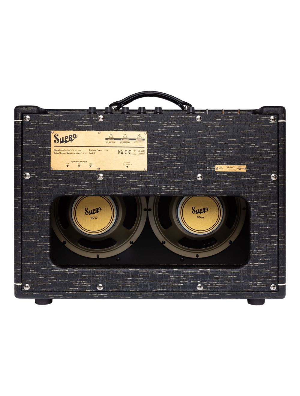 Supro Ambassador 2x10" 35/50-Watt Tube Combo Amp - Black Gold - Open Box