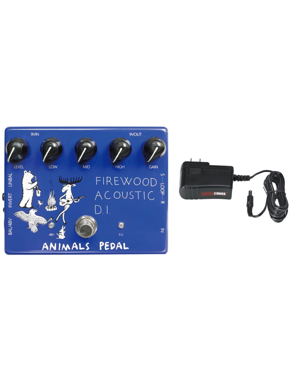 Animals Pedals Firewood Acoustic Di Pedal V2 + Gator 9V Power Supply Combo