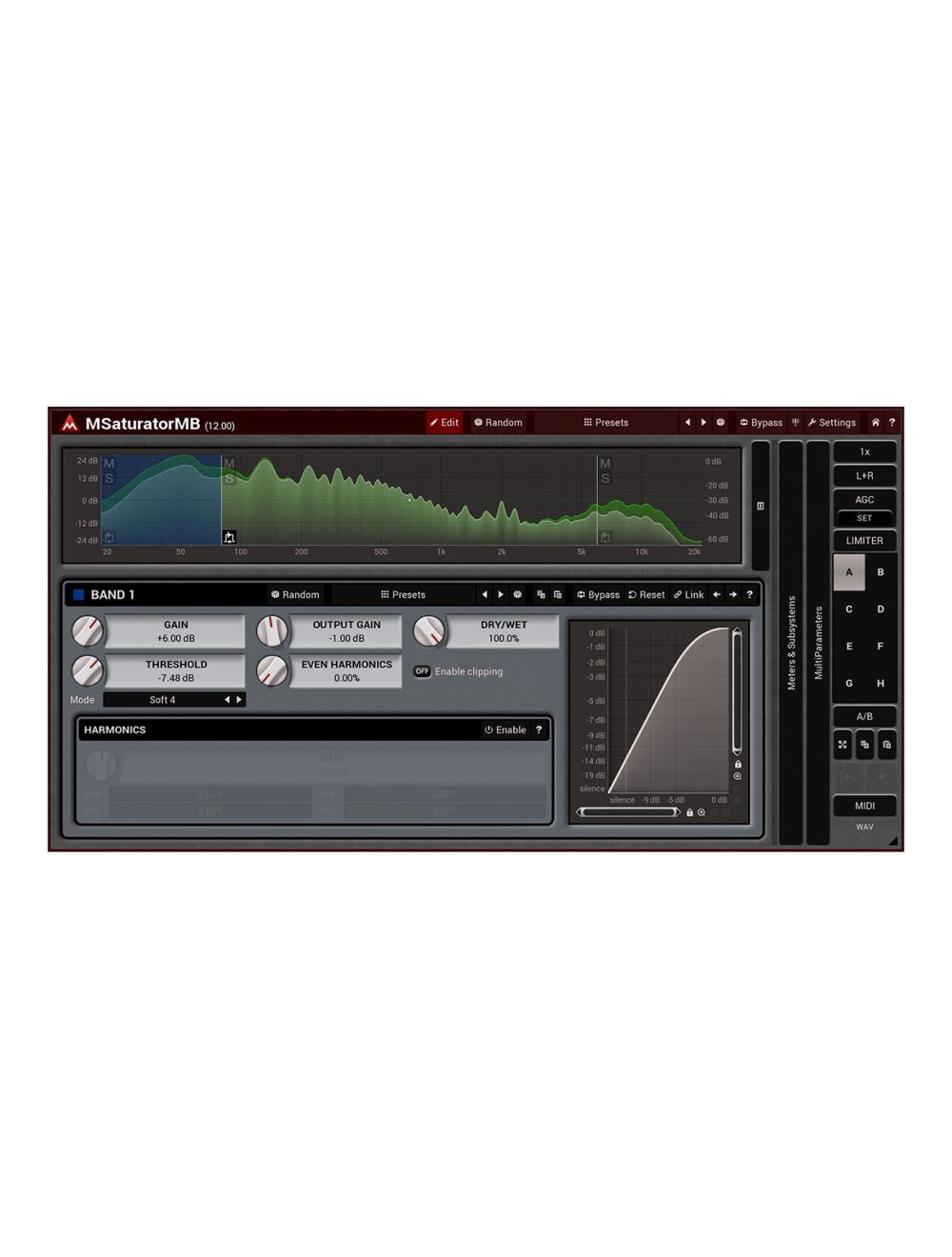 Melda MSaturatorMB Powerful Distortion & Harmonic Generator