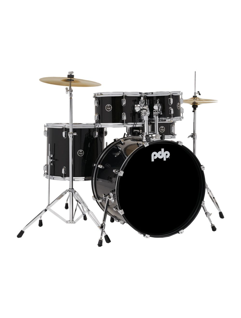 PDP Centerstage 5-Piece Drum Kit with Hardware, Cymbals & Throne - Iridescent Black Sparkle