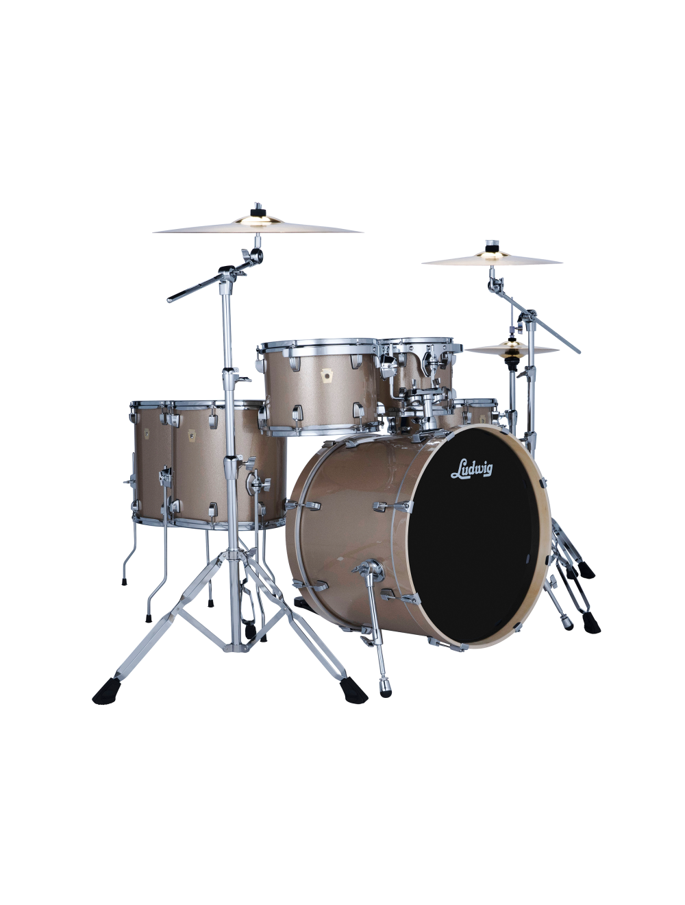 Ludwig Evolution 6-Pc Drum Set w/22" Kick & Paiste Cymbals - Prosecco Sparkle