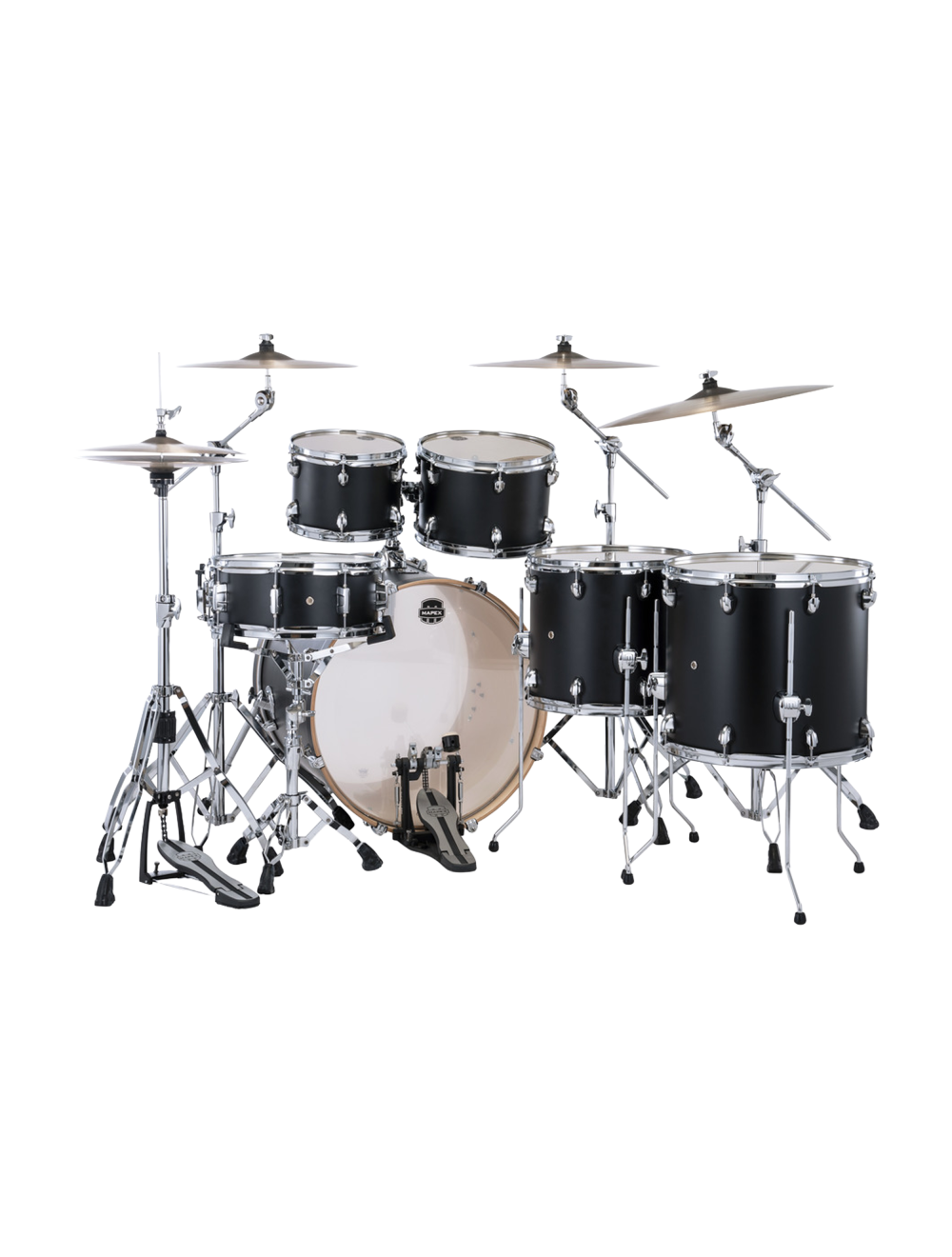 Mapex Mars Maple Studioease 5-Piece Shell Pack w/22" Kick & Snare - Matte Black