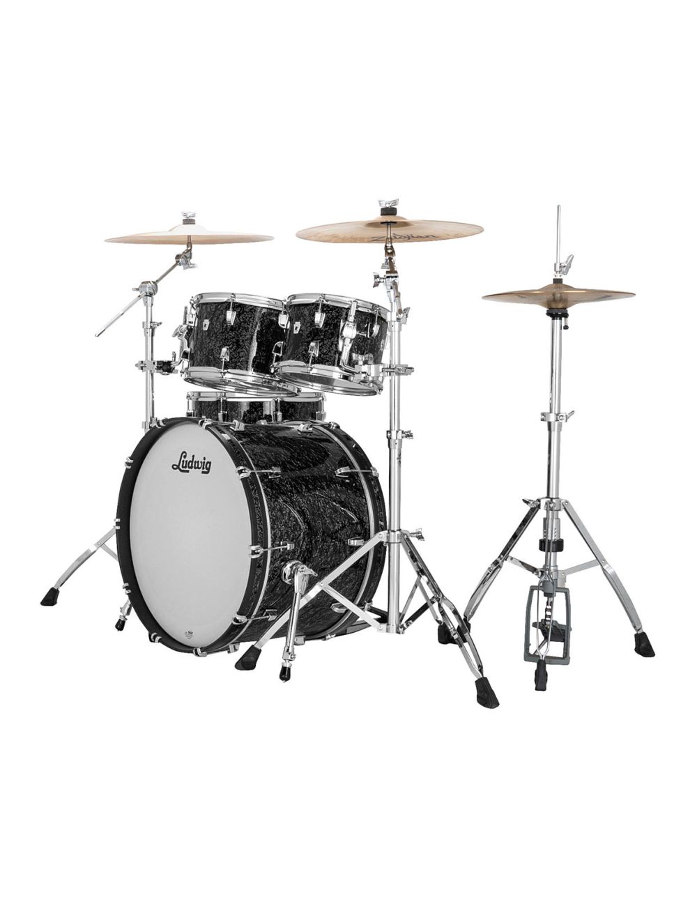 Ludwig Neusonic Mod 4-pc Shell Pack w/ 22" Kick - Ebony Pearl