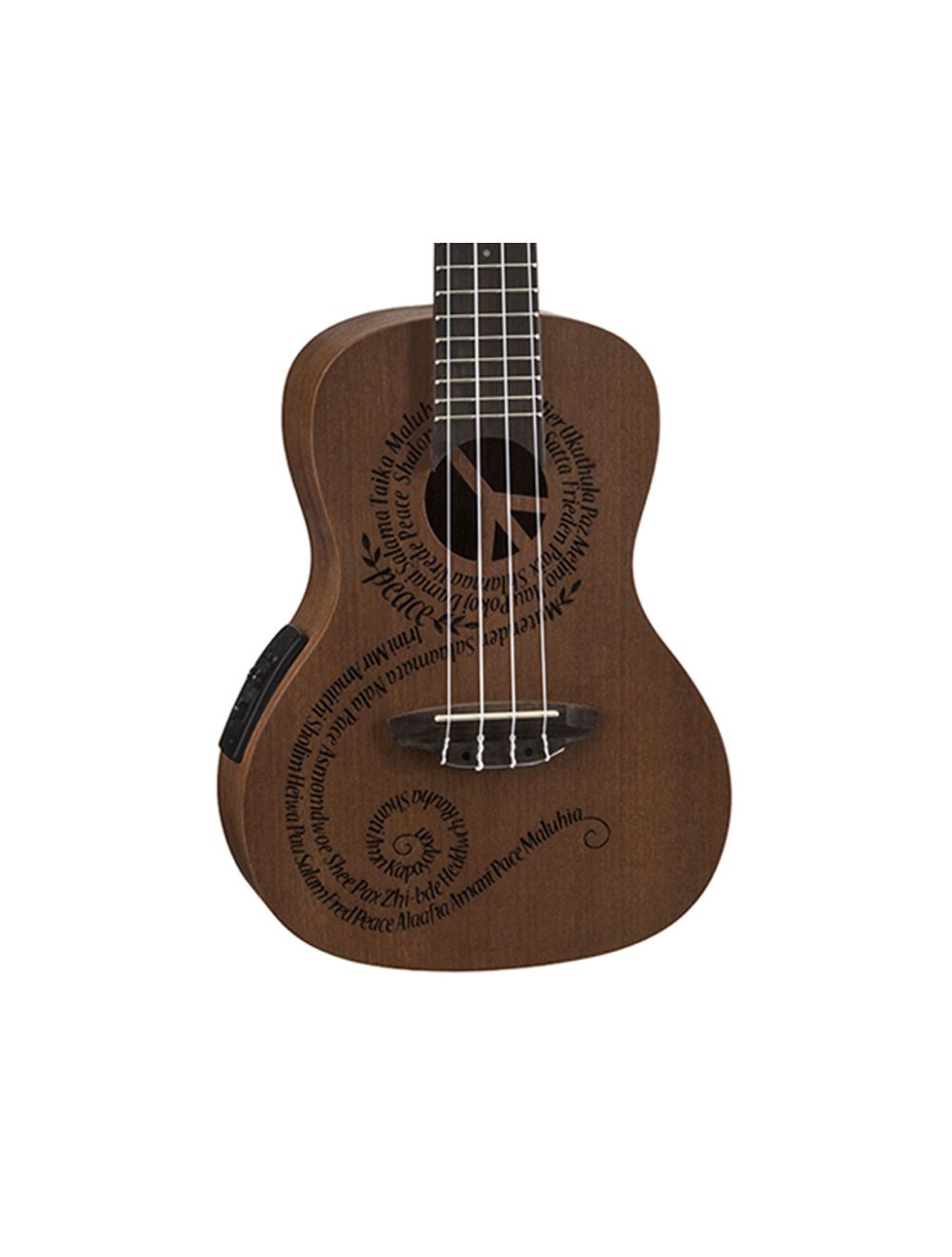 Luna Uke Maluhia Peace Concert Ukulele w/Preamp & Bag