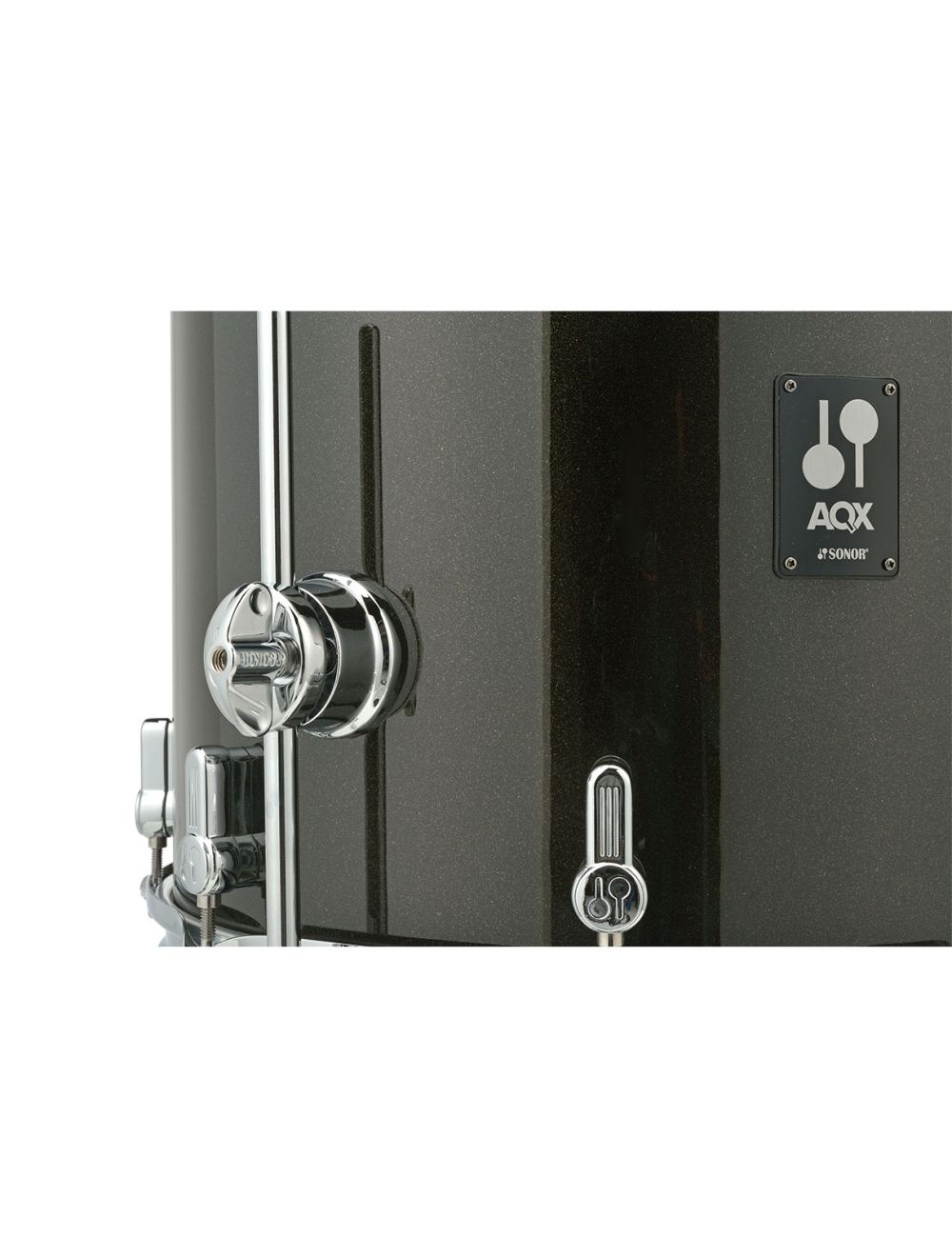 Sonor AQX Stage Drum Set w/ Hardware & Cymbals - Black Midnight Sparkle