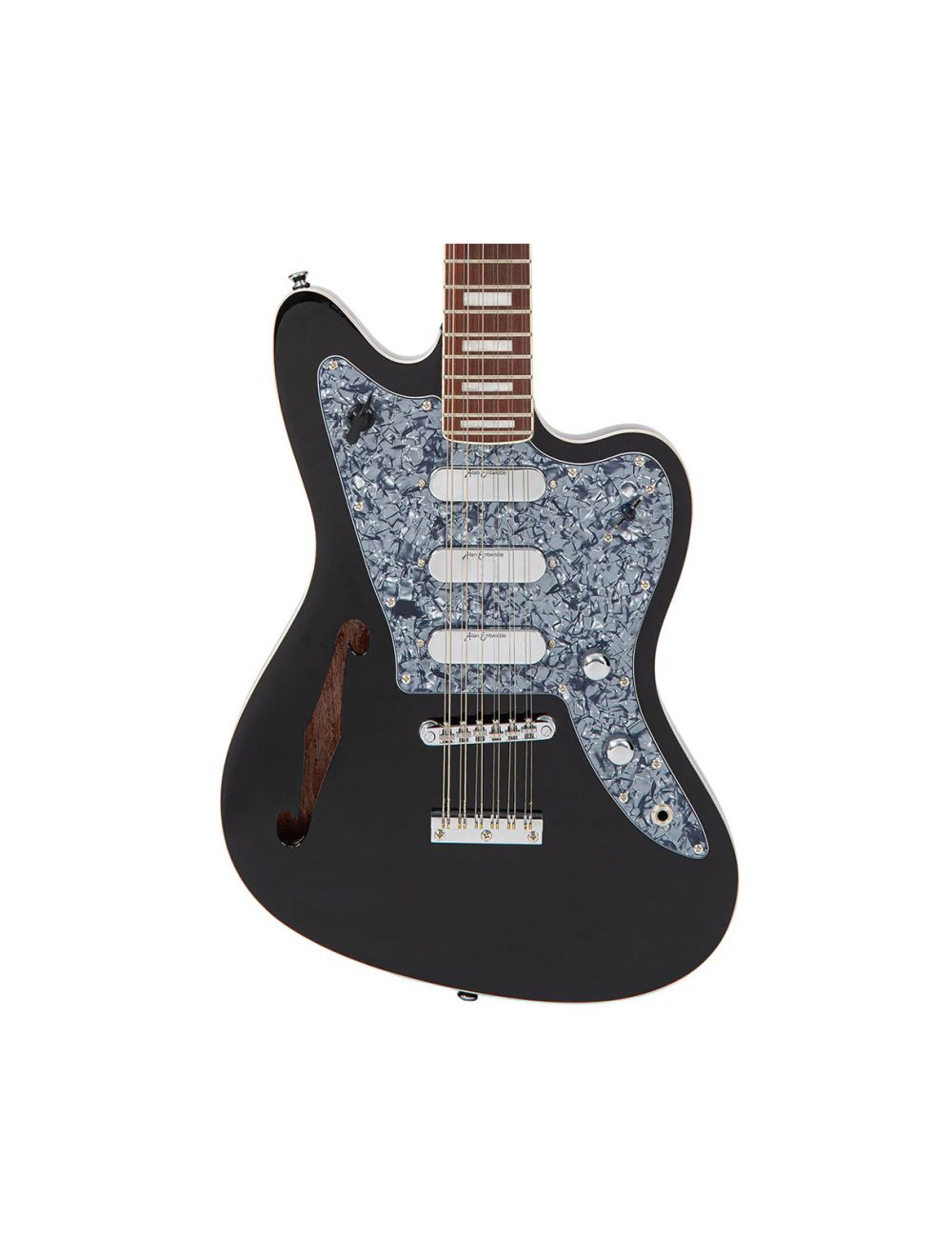 Vintage Revo Series VRS Surfmaster Thinline 12-String - Boulevard Black