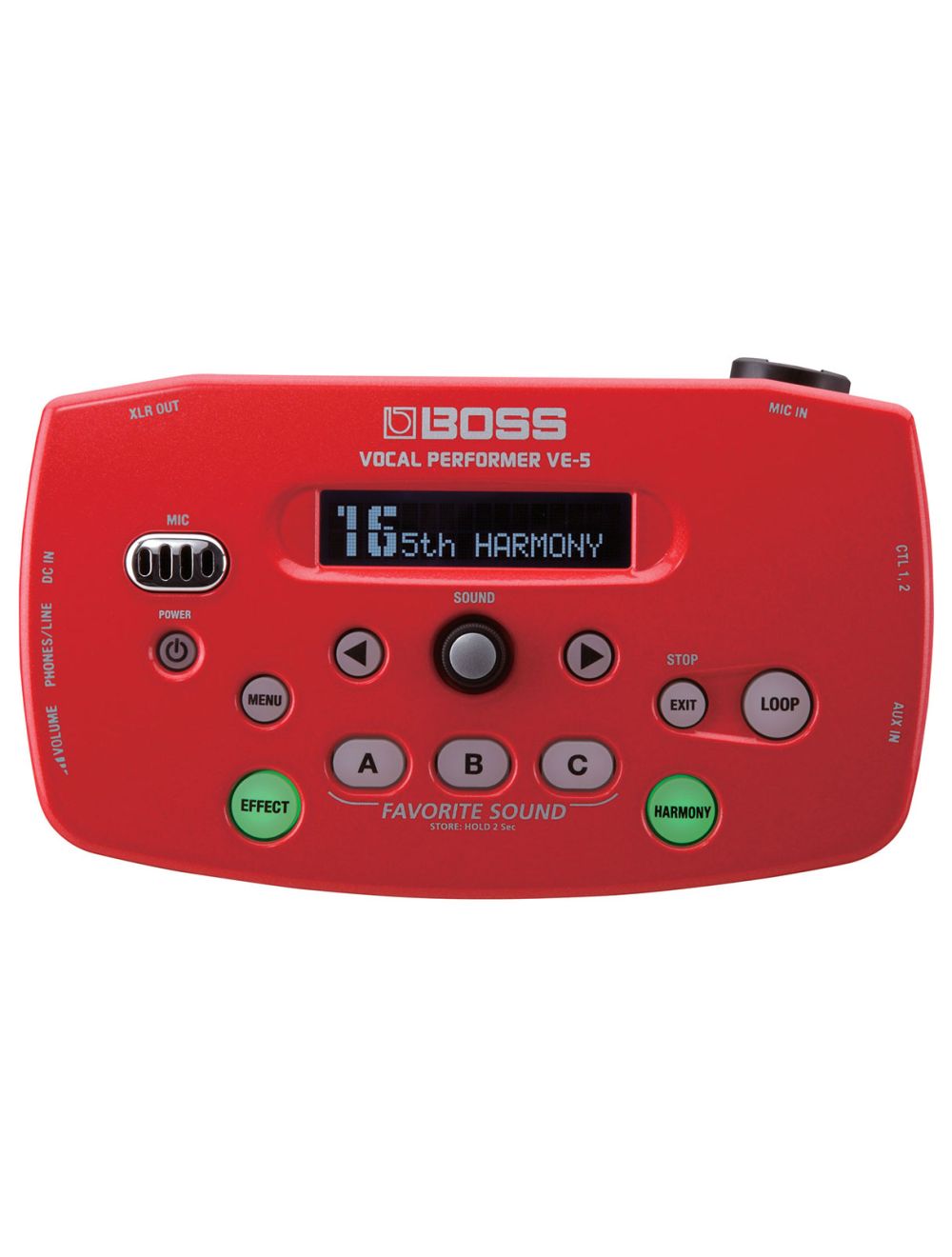 Boss VE-5-RD Vocal Effect Processor Red + Gator 9V Power Combo & 3 Patch Cables