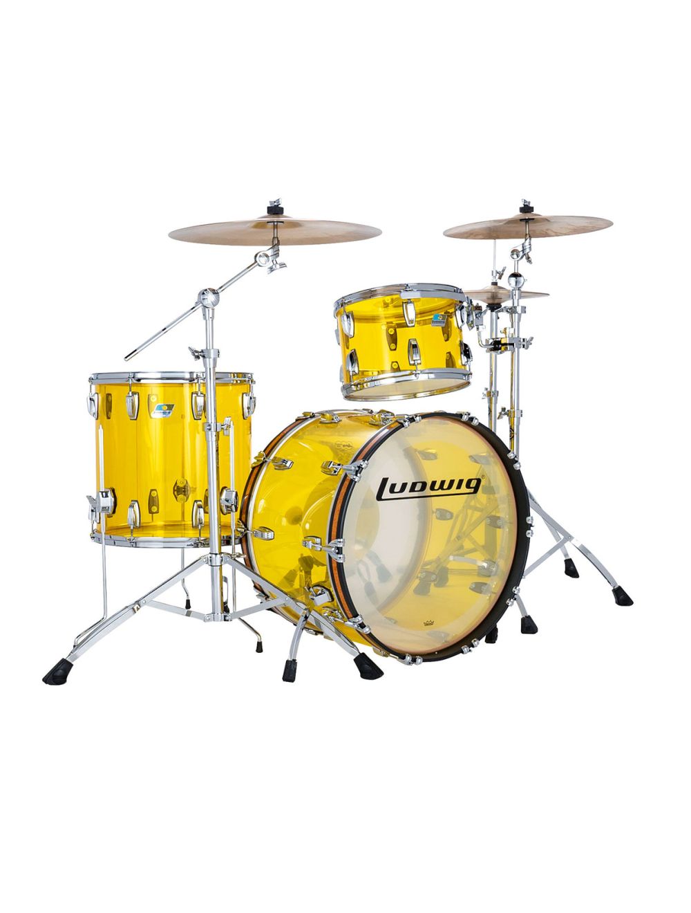 Ludwig Vistalite Fab 3pc Shell Pack w/ 22" Kick - Yellow