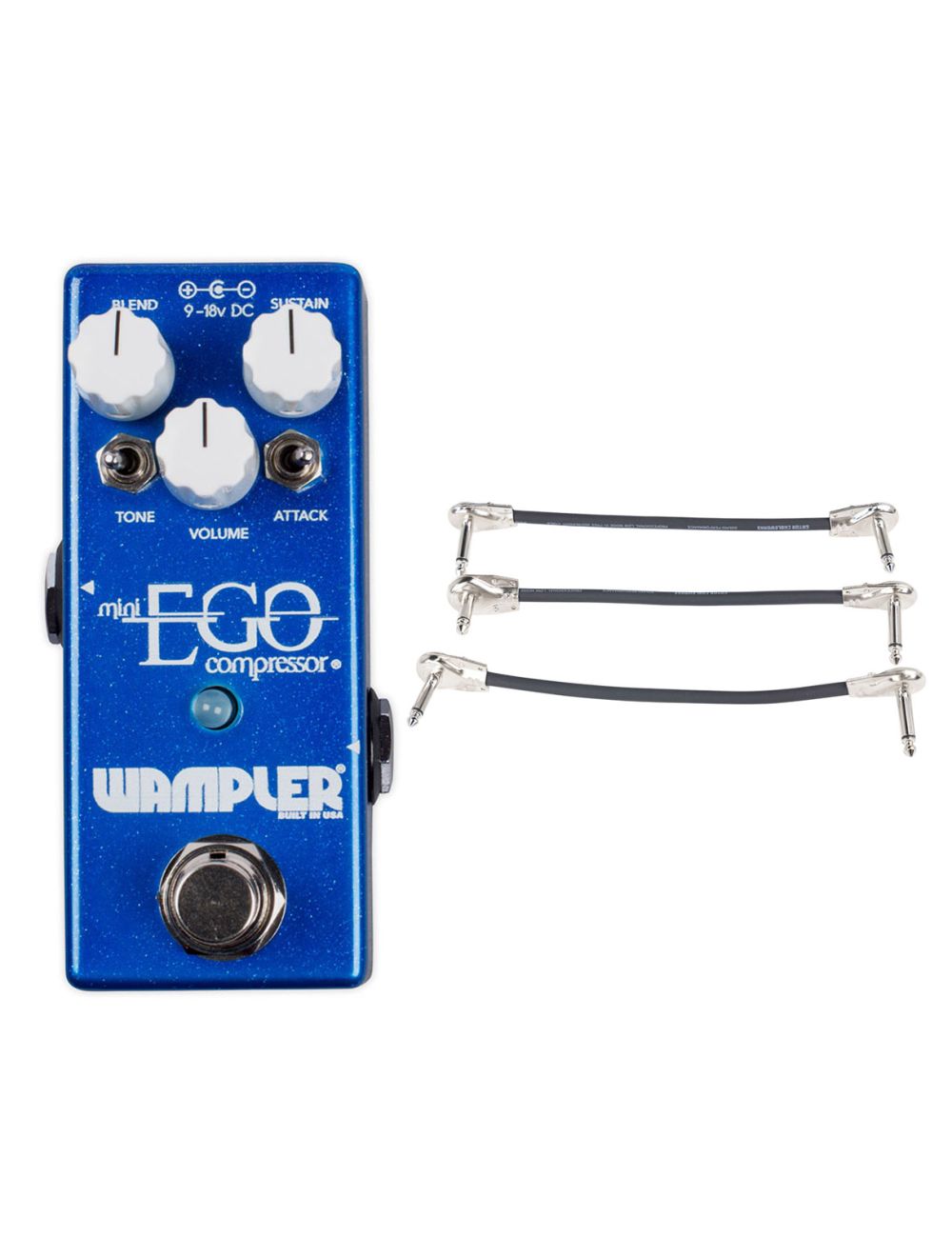 Wampler Mini Ego Compressor + Gator Patch Cable 3 Pack