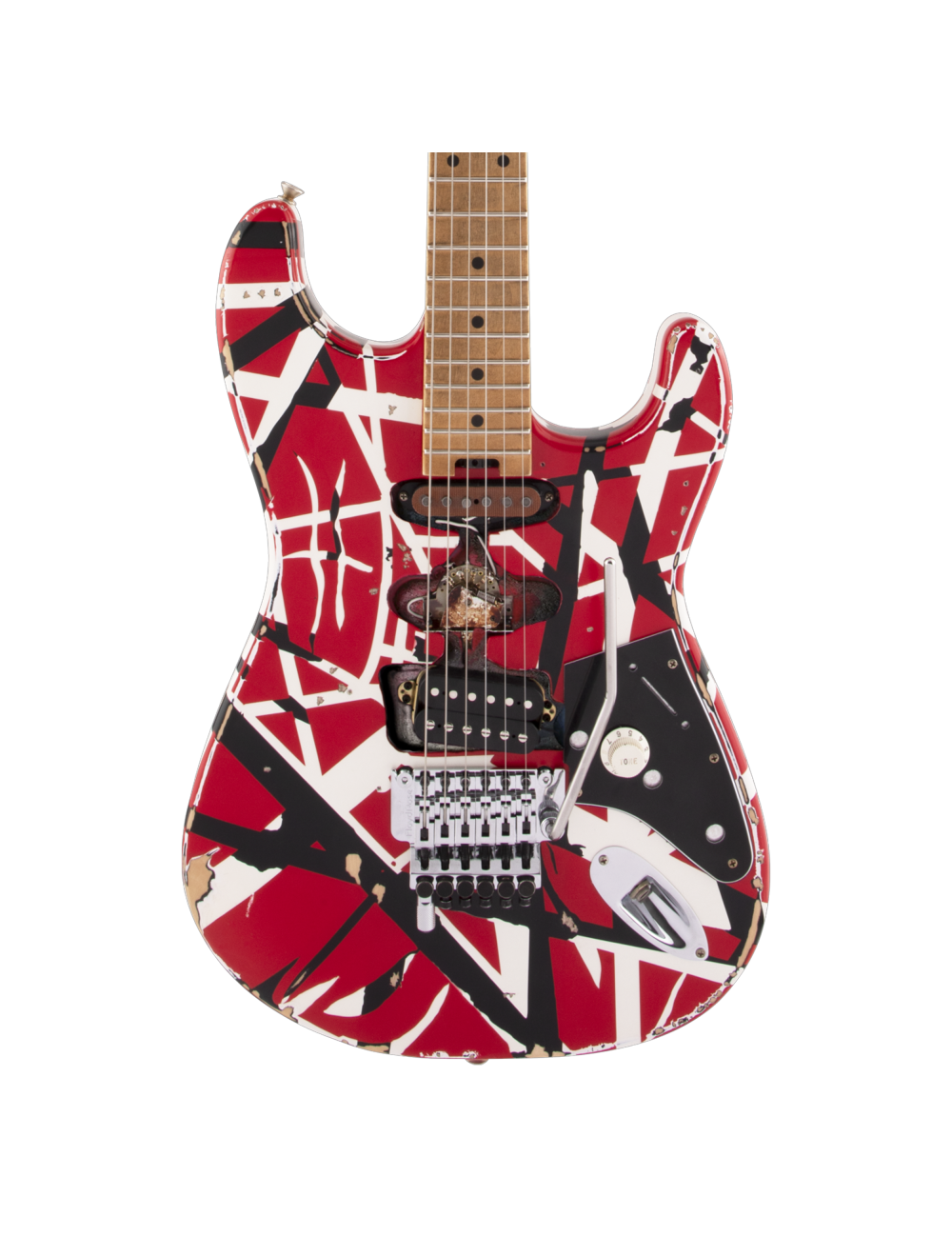EVH Striped Series Frankie - Red/White/Black Relic w/ Maple FB