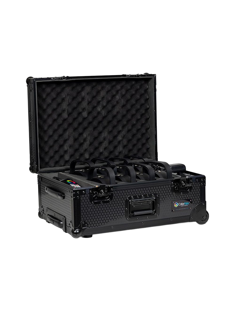 ColorKey MobilePar HEX 5 LED Par Light Bundle - 8-Pack w/Charging Trolley Case