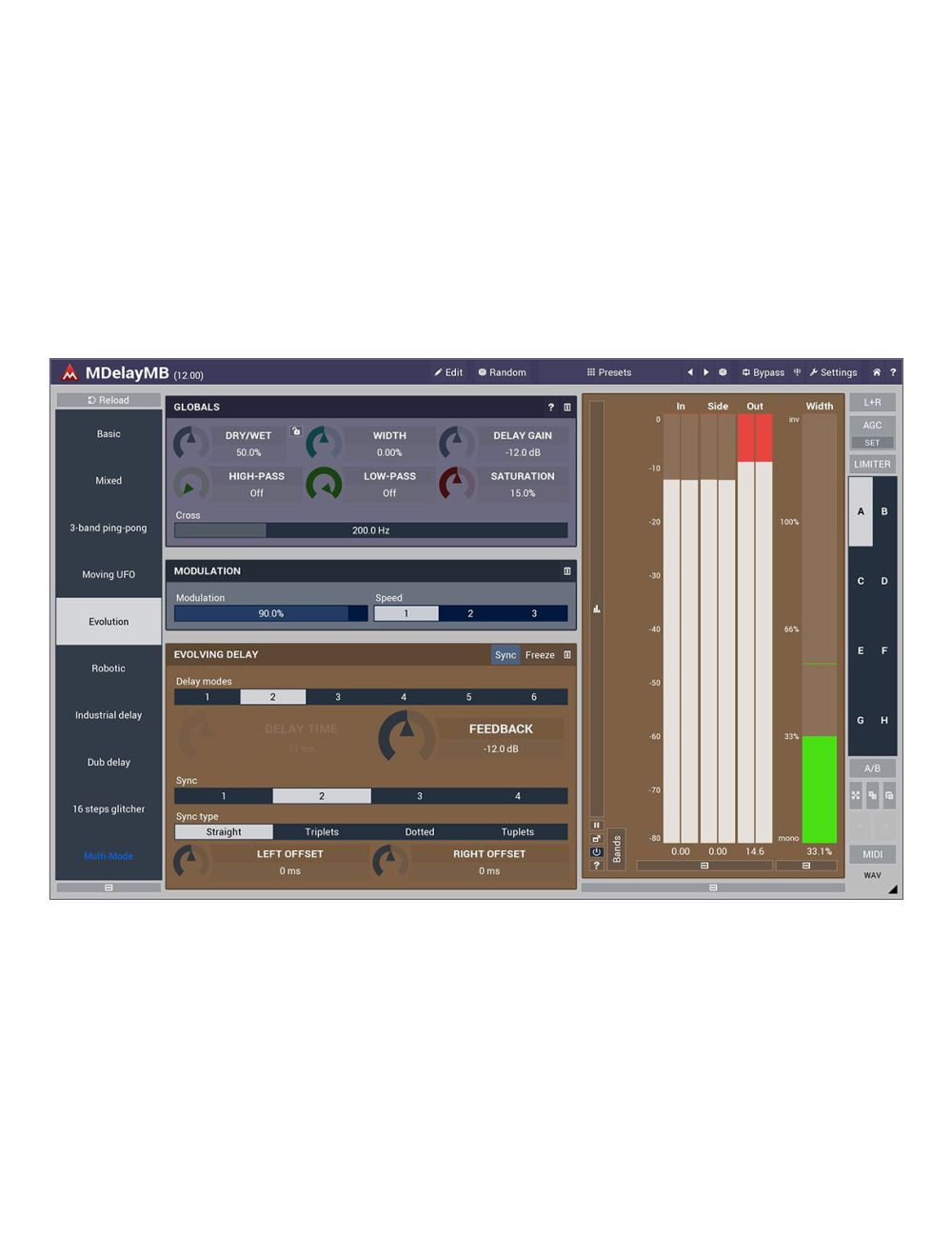 Melda MDelayMB 6 Fully Adjustable Bands