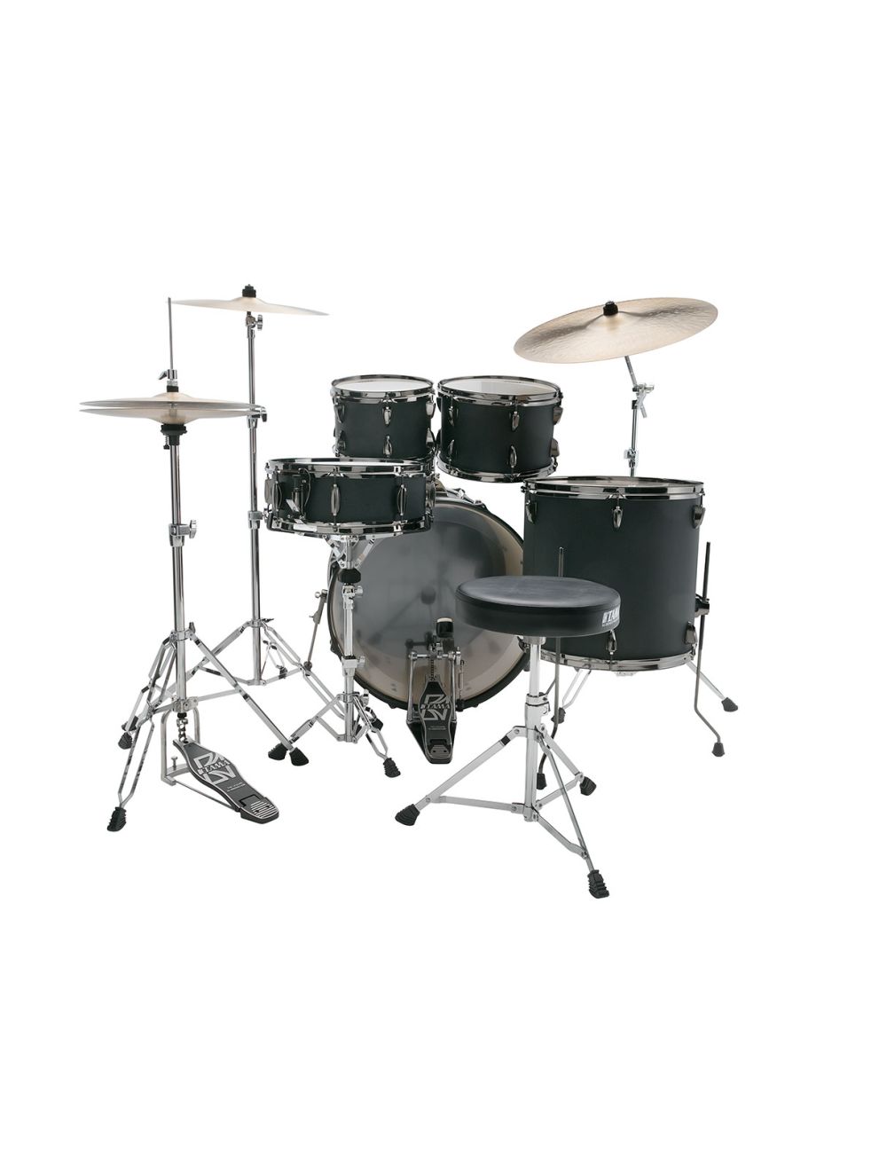Tama Imperialstar 5pc Complete Drum Kit w/ 22" Kick Drum - Blacked Out Black