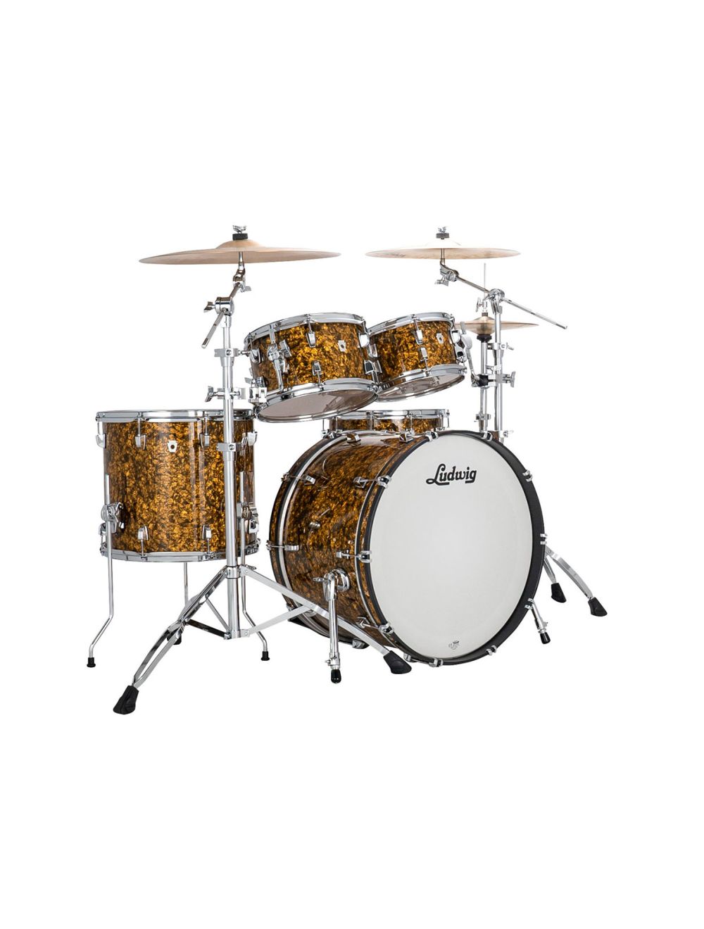 Ludwig Neusonic Rapid Mod 4-pc Shell Pack w/ 22" Kick - Butterscotch Pearl