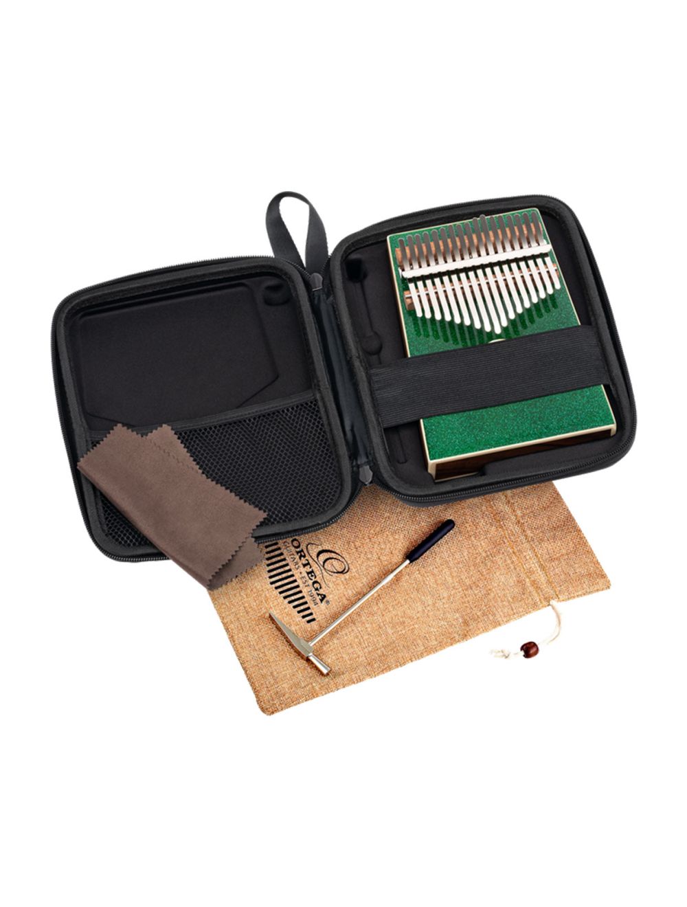 Ortega Guitars OKB4-MGR 17 Key Kalimba C Major - Metallic Green