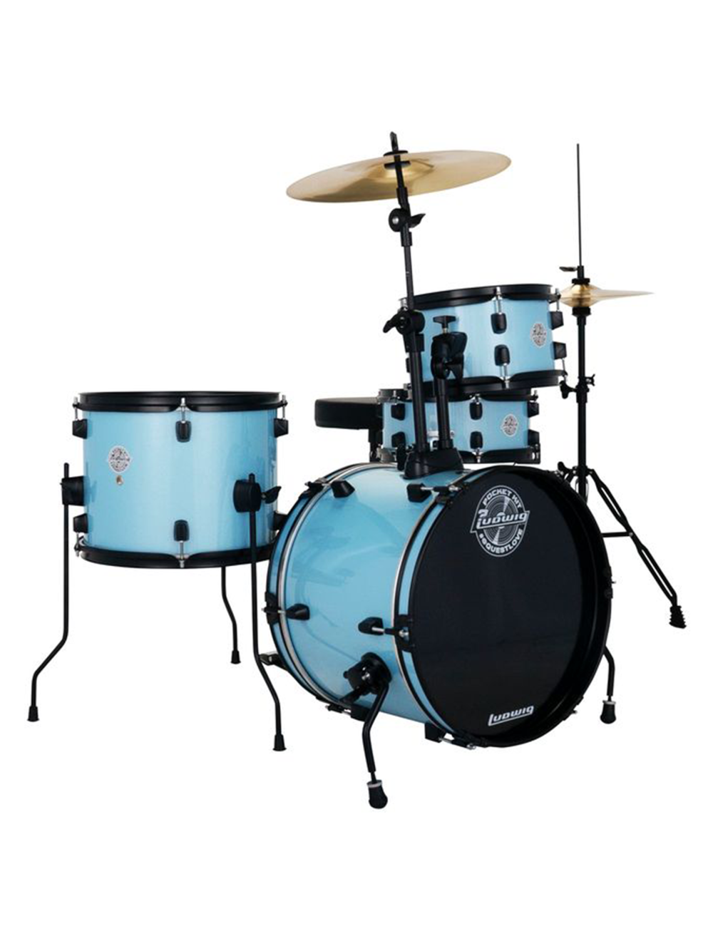 Ludwig Pocket Kit 4-Piece Shell Pack w/16" Kick - Crystal Blue Sparkle