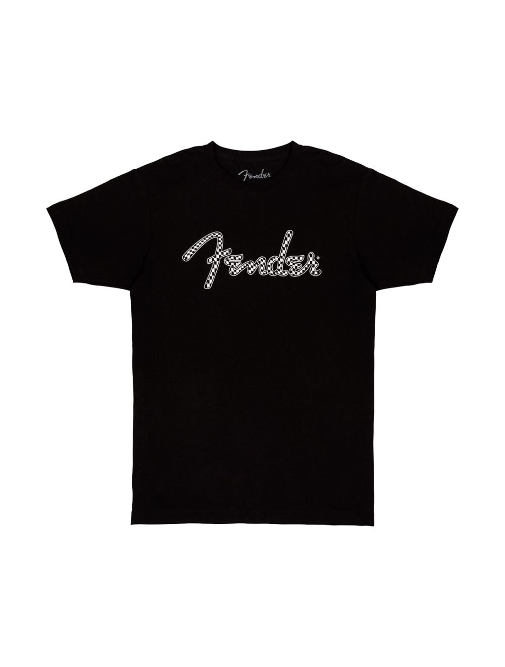Fender Spaghetti Wavy Checker Logo Tee - Black - L