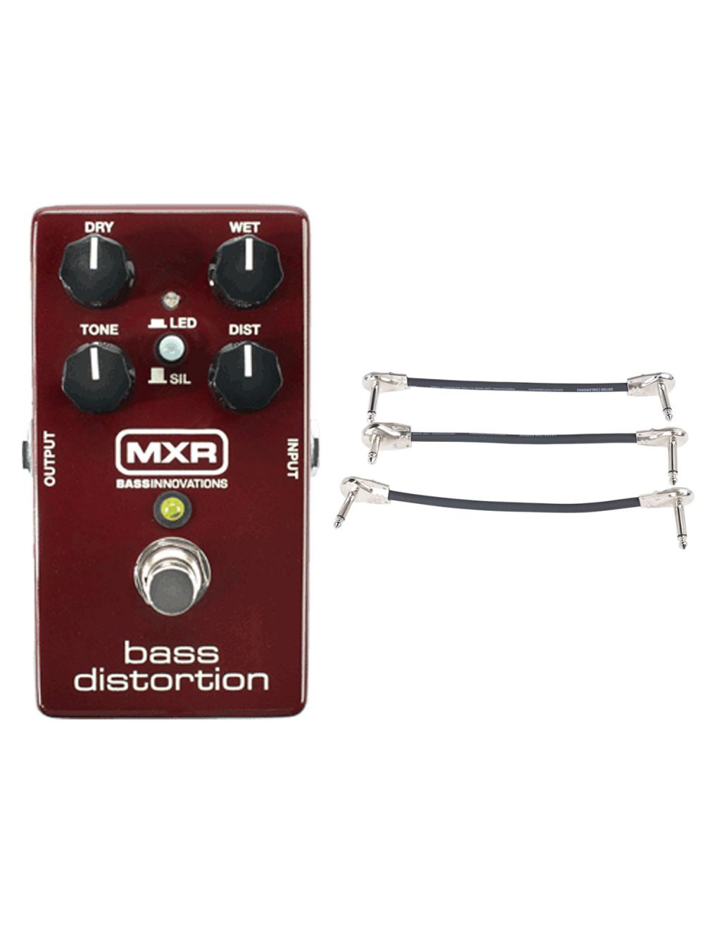 MXR M85 Bass Distortion + Gator Patch Cable 3 Pack