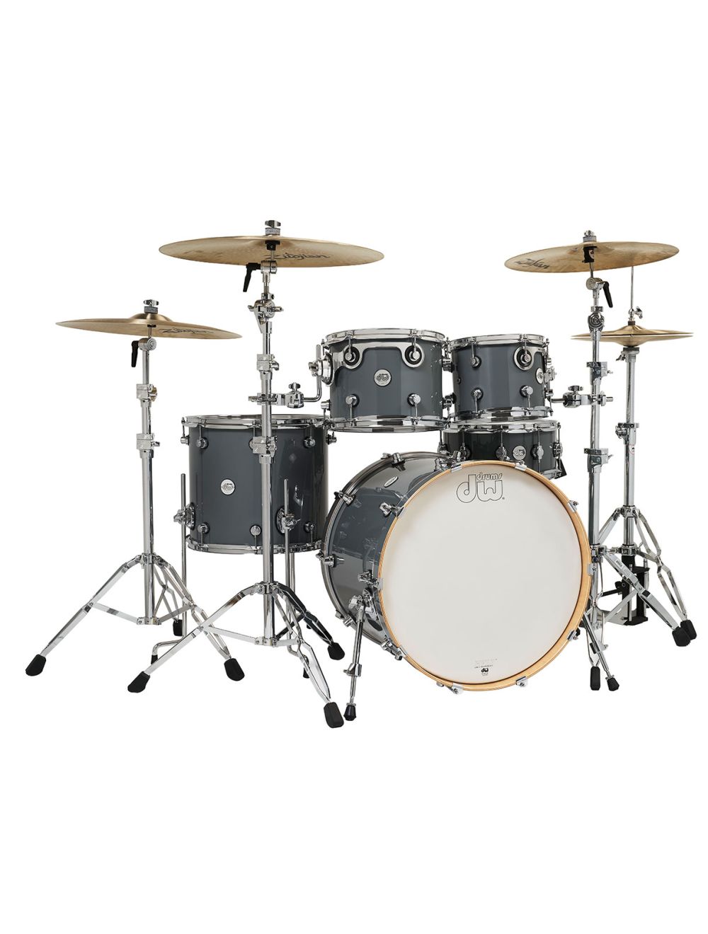 Open Box DW Design Series 4-Piece Maple Shell Pack Steel Gray w/ 22" Kick