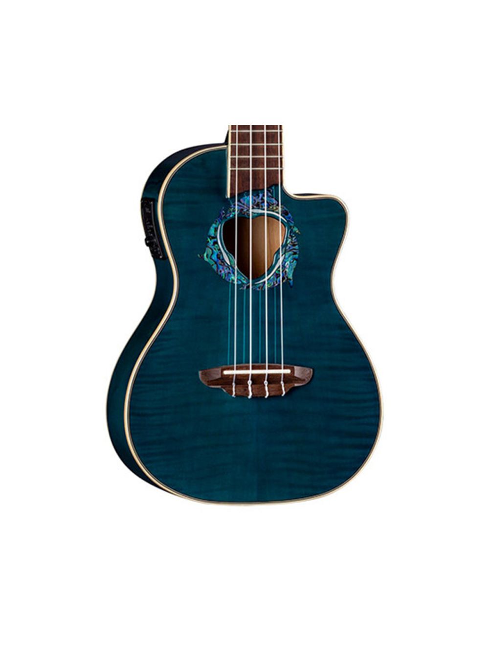 Luna Uke Dolphin Flame Top Concert Ukulele w/Preamp