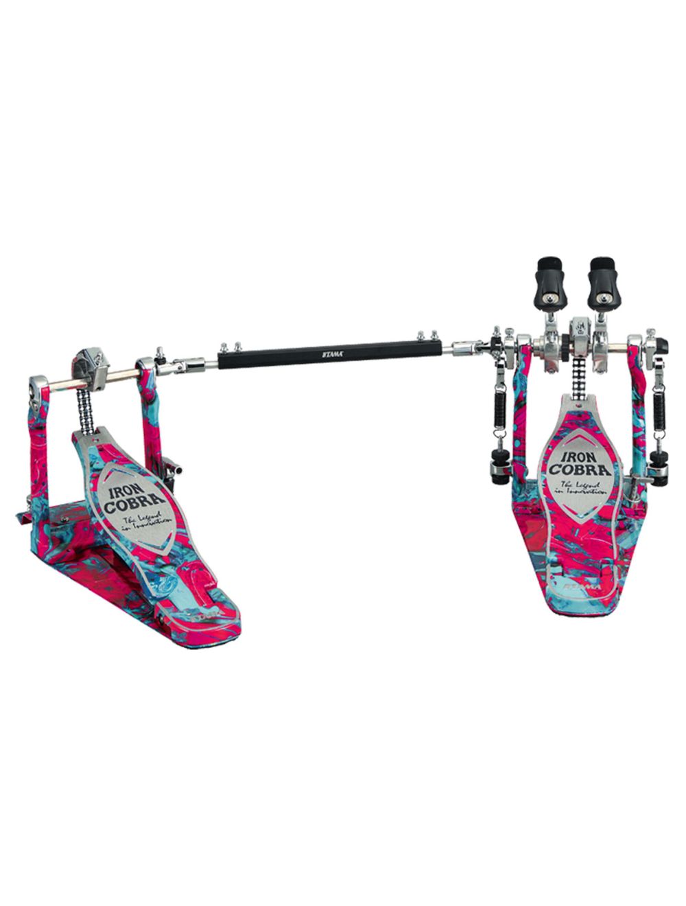 Tama 50th Limited Iron Cobra Marble Coral Swirl Power Glide Double Pedal