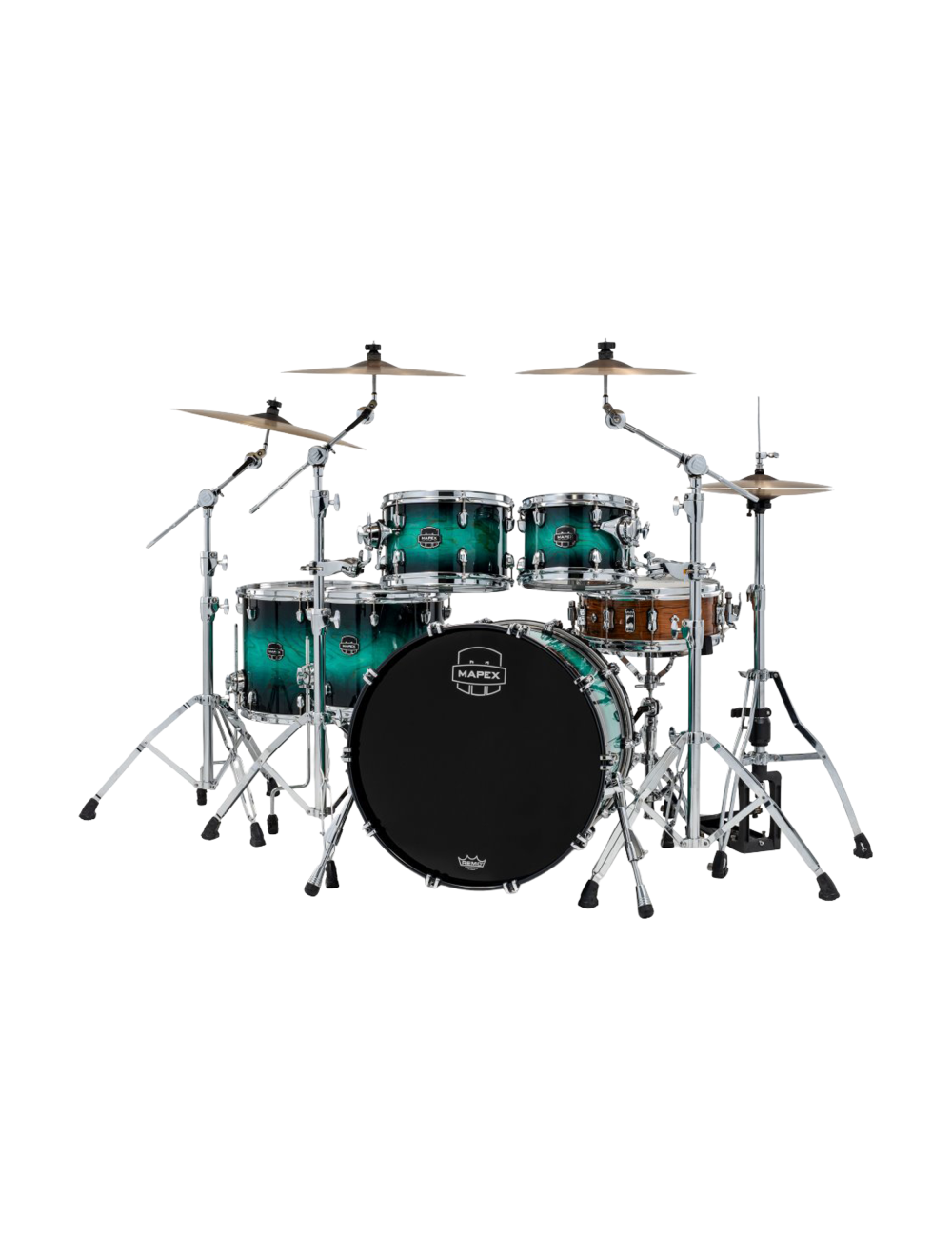 Mapex Saturn VI Studioease 5-Piece Shell Pack w/22" Kick - Marine Teal Burst