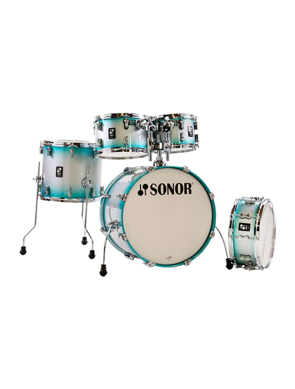 Sonor AQ2 Maple Studio 5-pc Shell Pack w/ 20" Kick - Aqua Silver Burst