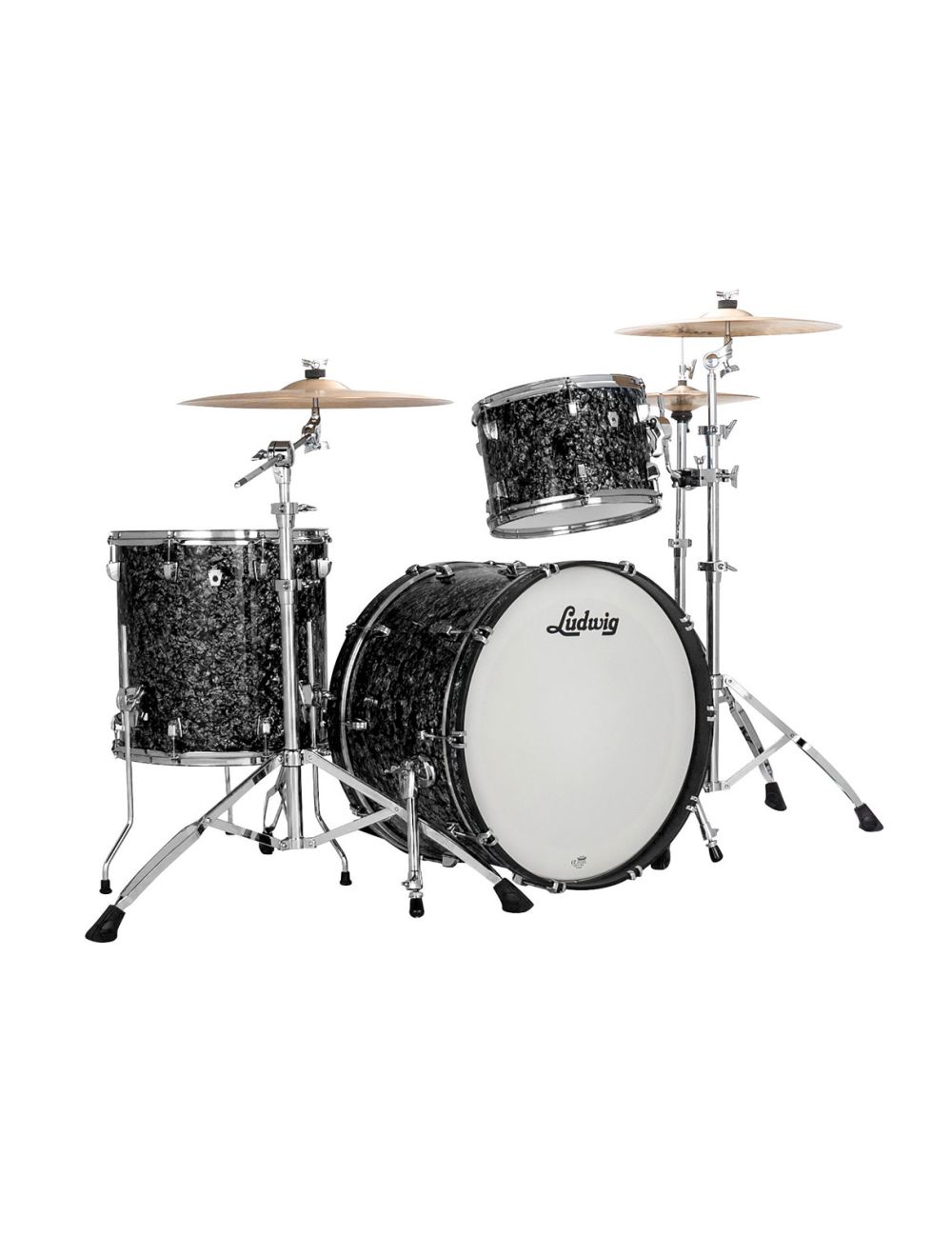 Ludwig Neusonic Fab 3-pc Shell Pack w/ 22" Kick - Ebony Pearl