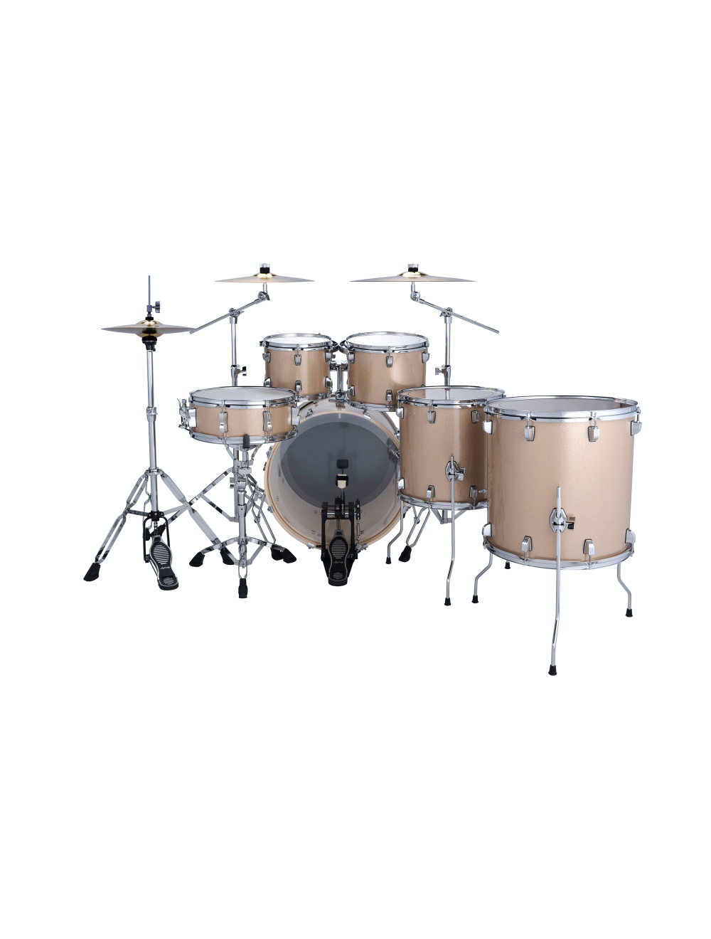 Ludwig Evolution 6-Pc Drum Set w/22" Kick & Paiste Cymbals - Prosecco Sparkle