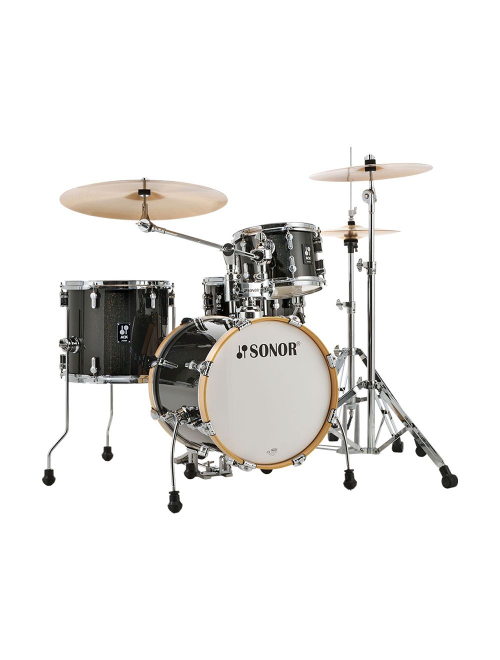 Sonor AQX Jungle 4-pc Shell Pack w/ 16" Kick - Black Midnight Sparkle