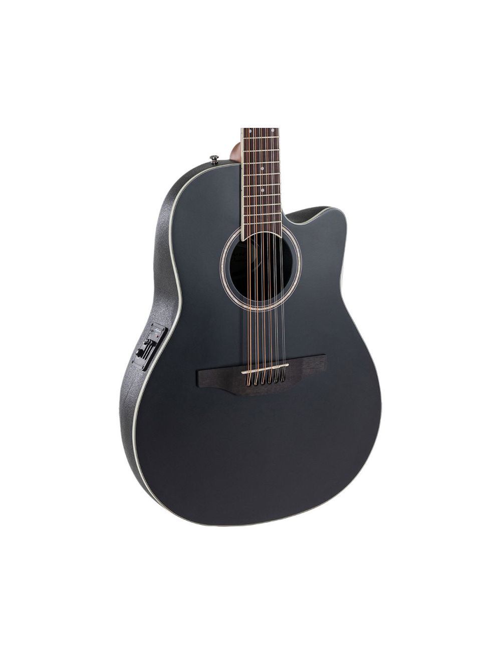 Ovation Applause AB2412 5S Cutaway 12 String A E Guitar Black Satin