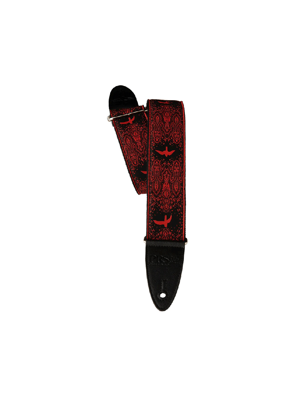 PRS 2" Guitar Strap w/Custom Jacquard Birds Fleur - Red