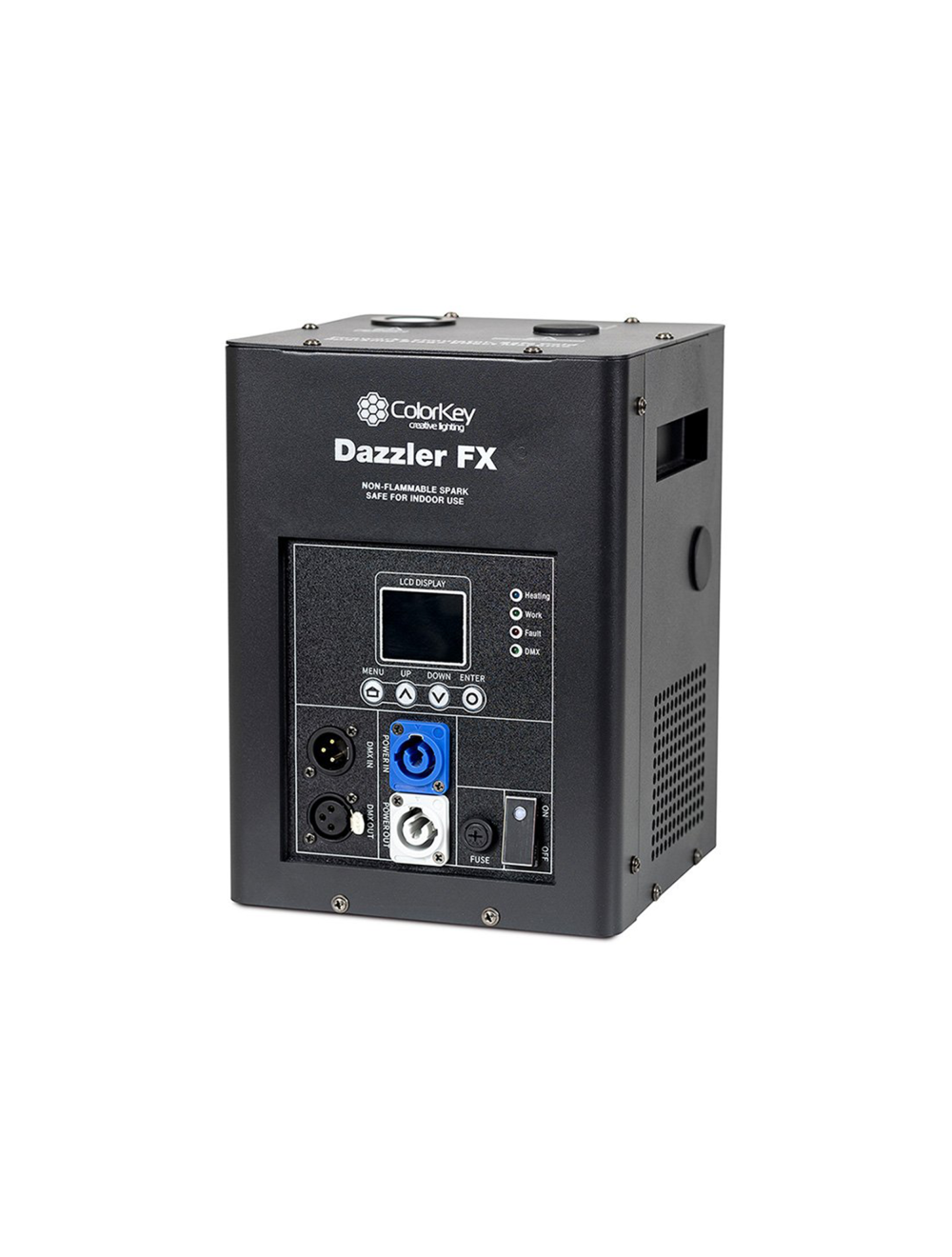 ColorKey Dazzler FX MKII Cold Spark Machine Bundle - 2-Pack w/ Road Case - Black