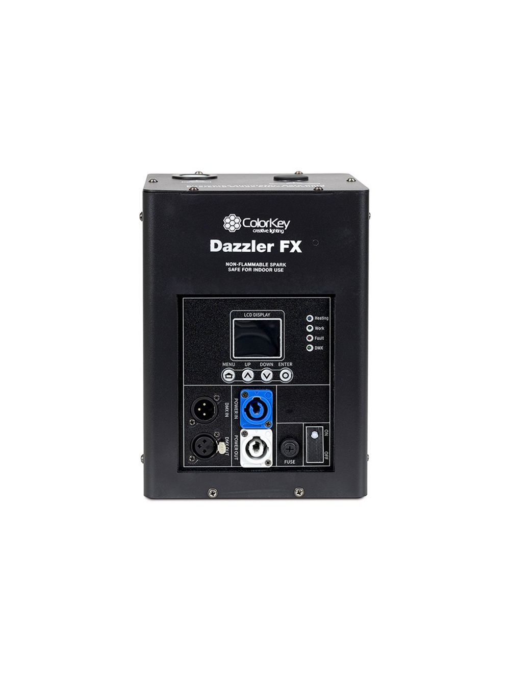 ColorKey Dazzler FX MKII Cold Spark Machine Bundle - 2-Pack w/ Road Case - Black