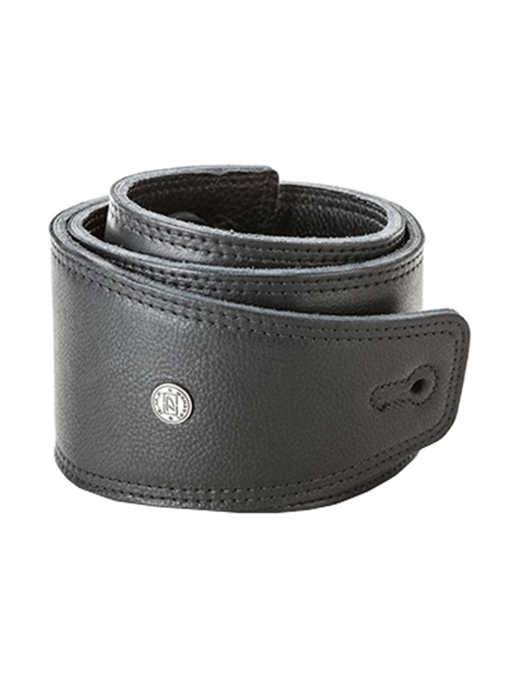 Dunlop BMF16BK Deluxe Strap in Black Leather Brass