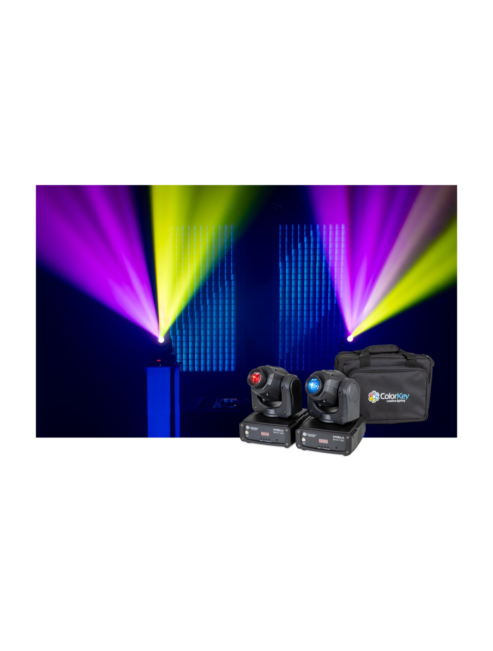 ColorKey Mobile Spot 50 Moving Head Light Bundle - 2-Pack w/ Carrying Bag