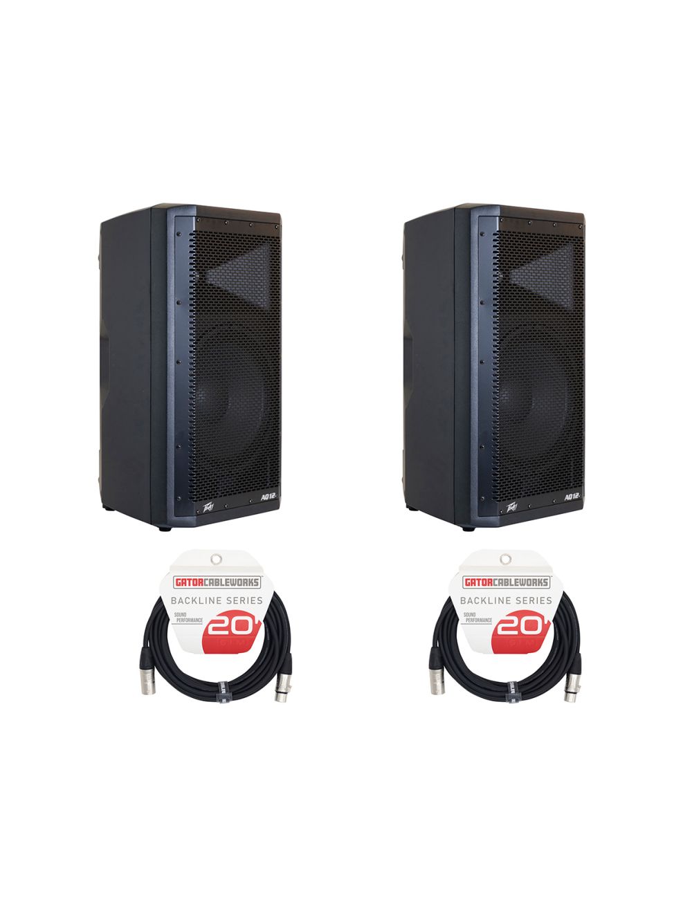 Peavey Aquarius AQ 12 12" Powered Speaker Pair + Cables