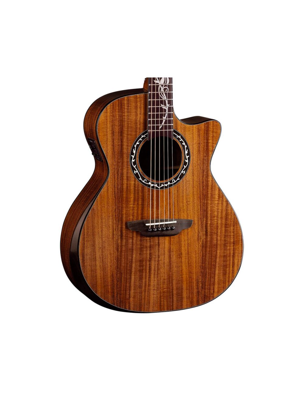 Luna Vineyard Koa Bevel Grand Auditorium Cutaway A/E Guitar
