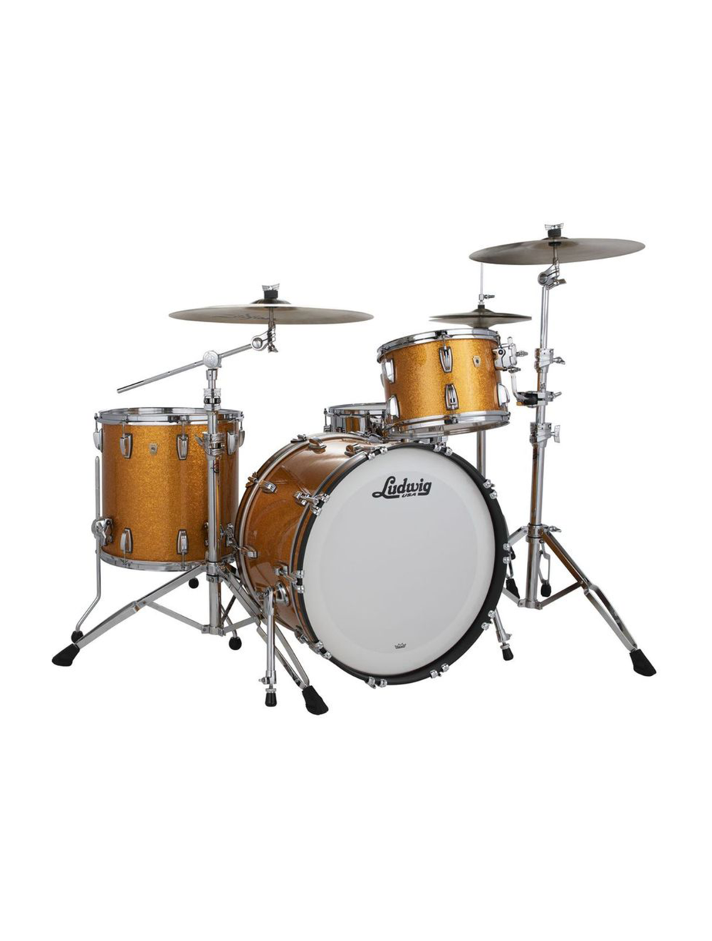 Ludwig Classic Maple Fab 3-Piece Shell Pack w/22" Kick - Gold Sparkle - Used