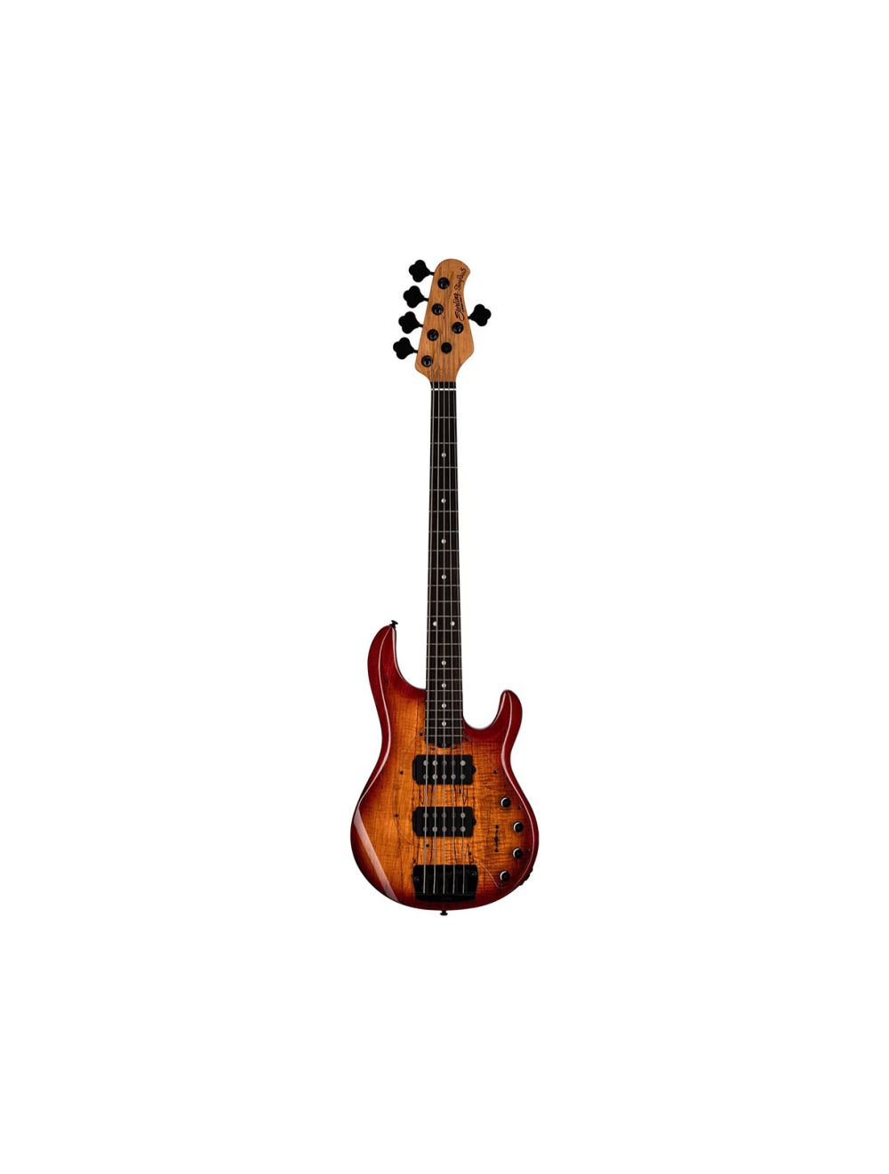 Sterling by Music Man StingRay 5 HH RAY35HH Spalted Maple - Blood Orange Burst