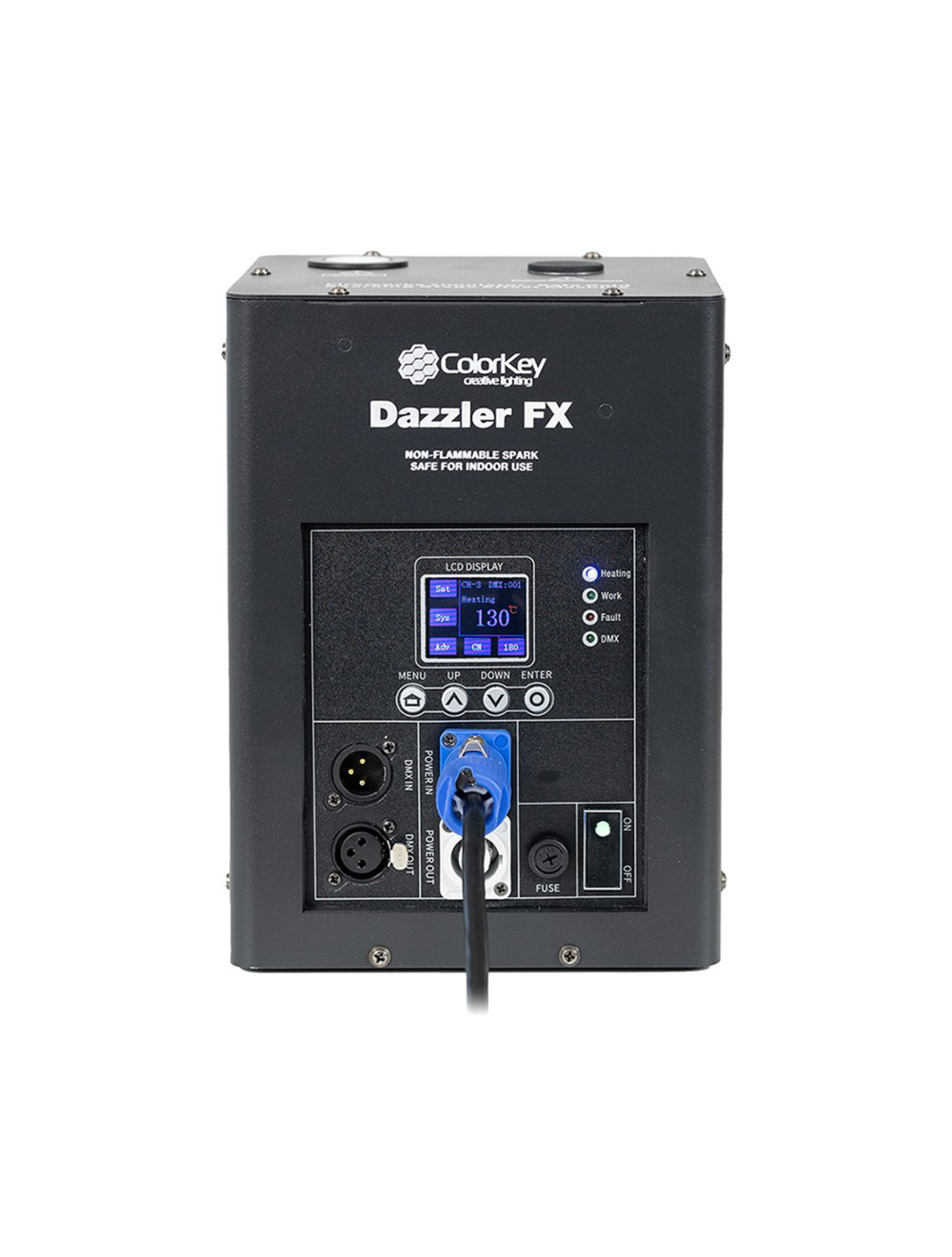 ColorKey Dazzler FX MKII Cold Spark Machine Bundle - 2-Pack w/ Road Case - Black