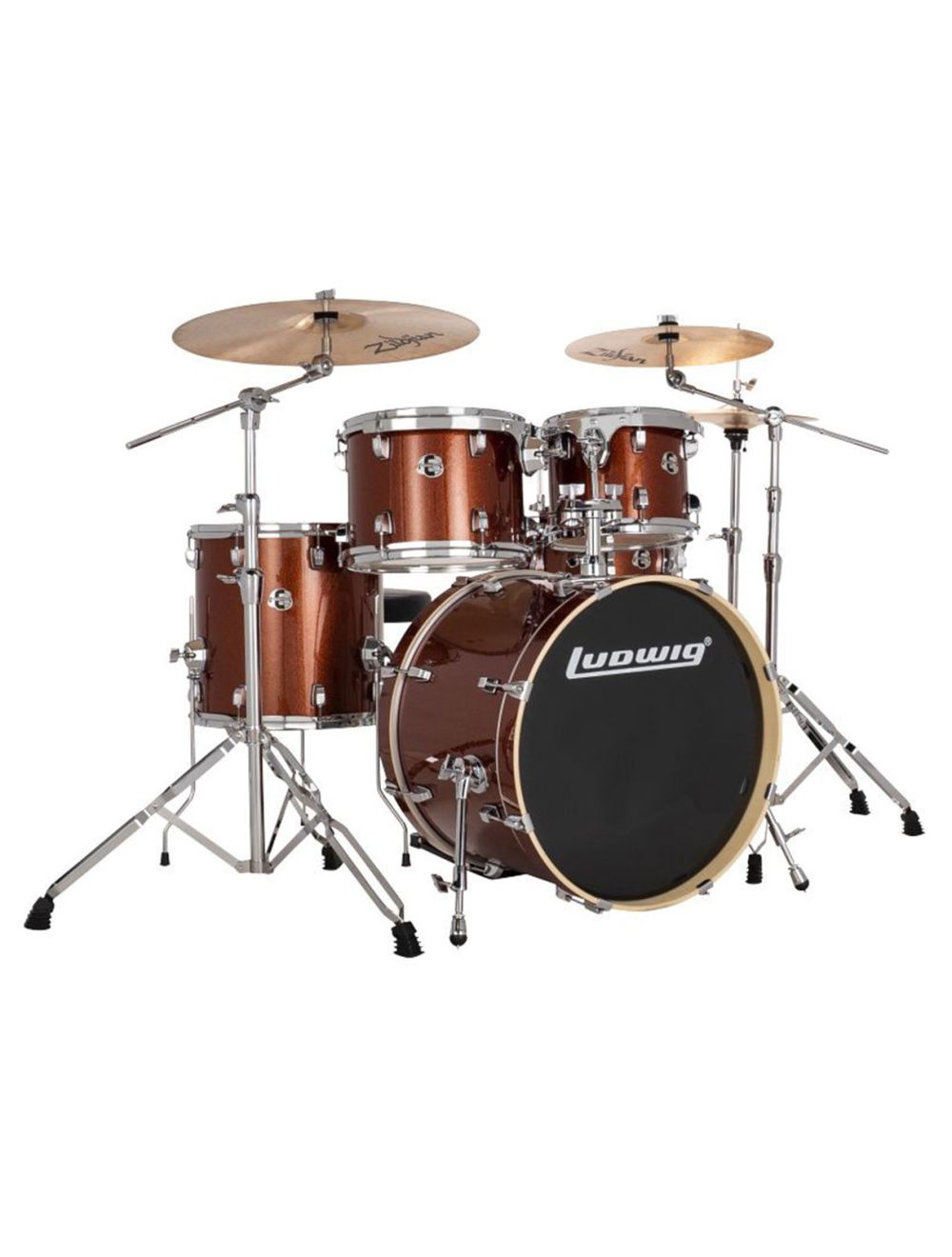 Ludwig Evolution 5-pc Shell Pack w/ 20" Kick - Copper Sparkle