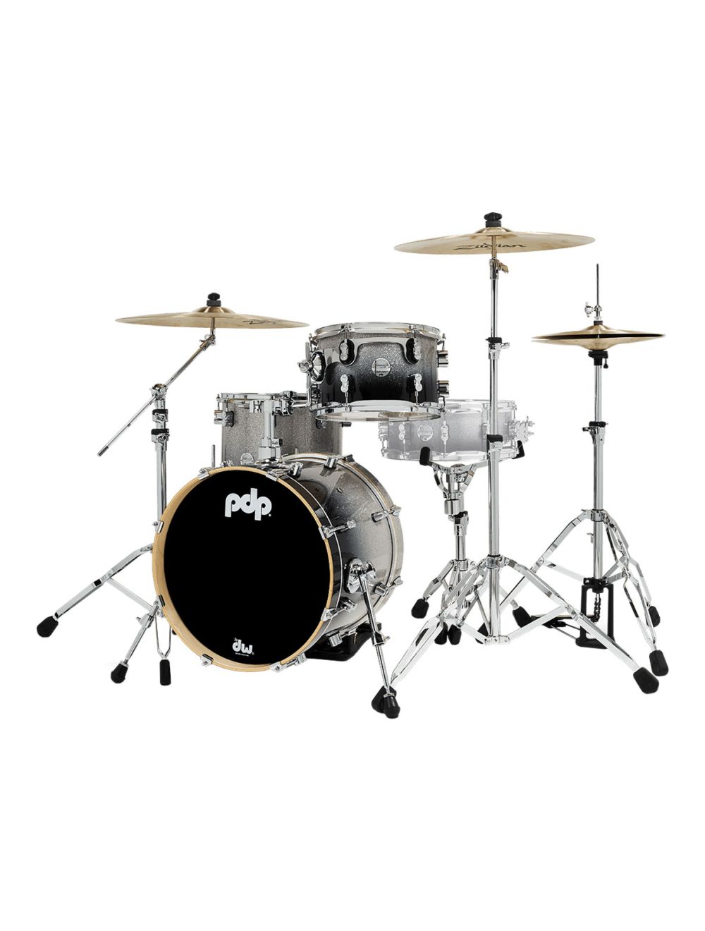 PDP Concept Maple 3-Piece Bop Shell Pack - Silver to Black Fade